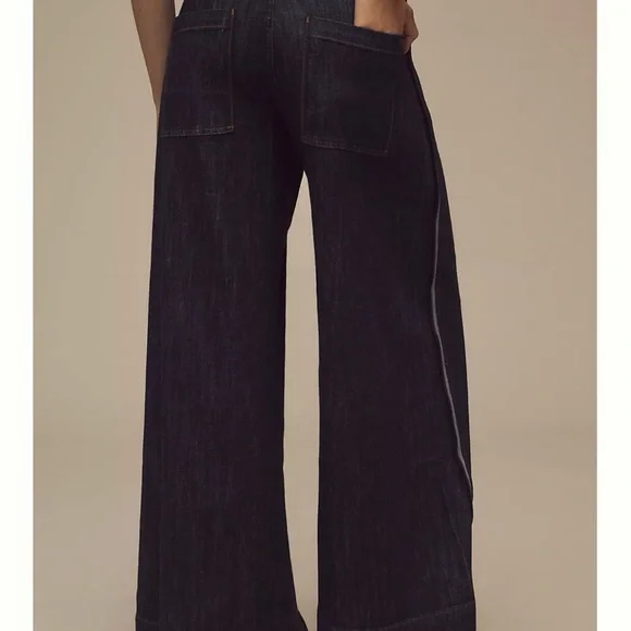Anthropologie Pilcro Wide-Leg Dark Blue Jeans - Picture 3 of 7